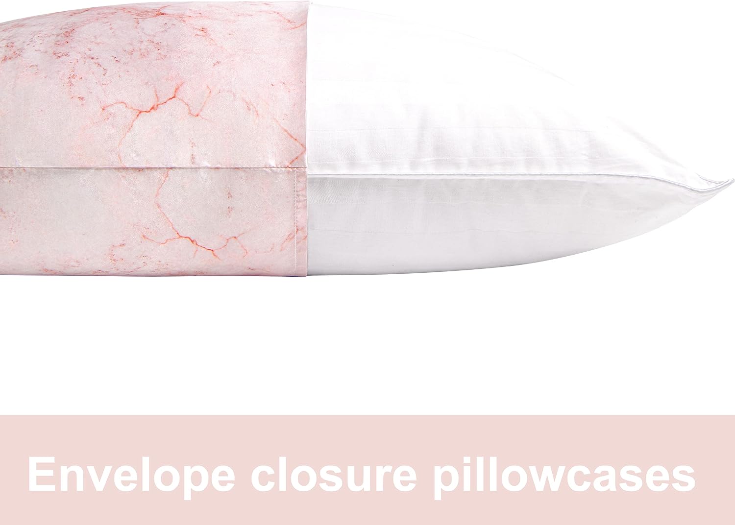 Ntbay 2 Pack Satin Queen Pillowcases for Hair and Skin, Luxurious and Silky Marbling Printed Pillow Cases with Envelope Closure, 20x30 Inch…