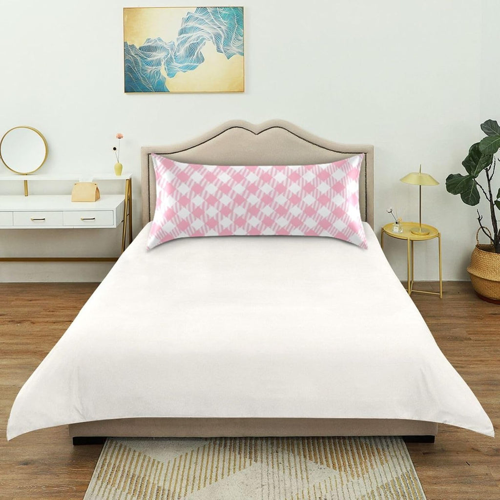 Plaid Squares Pillow Covers Silk Pillowcase for Hair and Skin Soft Smooth Breathable Cooling Satin Pillowcase King Size Pillow Case for…