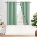 Xwzo 100% Blackout Curtains 2 Panels with Tiebacks- Double Layers Heat and Full Light Blocking Window Panels with Grommets for Narrow Short…