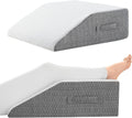 Nordjager Leg Pillow for Elevation & Support, 24"x22"x10" Memory Foam Cushion with Grey White Patterned Polyester Cover, Ideal for Improvin…