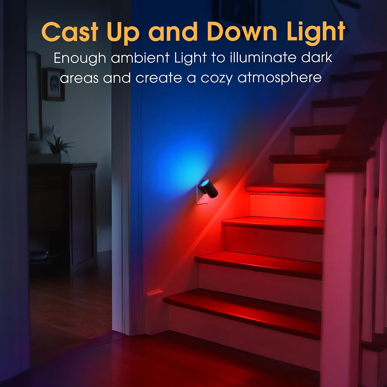 Briignite Night Lights Plug into Wall, 10-Color Changing RGB Night Light for Kids,180° Rotatable Plug in Nightlight with Dusk to Dawn…
