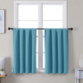 Simplebrand Ava Turquoise Short 36 Inches Blackout Curtain 2 Panels Set, Half Window Rod Pocket Privacy Curtain Tiers for Kitchen, Curtains…