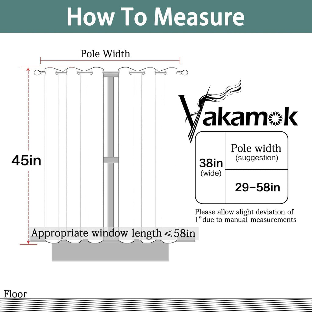 Yakamok Light Blocking Window Blackout Curtains Thermal Insulated Room Darkening Drapes for Bedroom, Solid Grommet Top Window Panels…