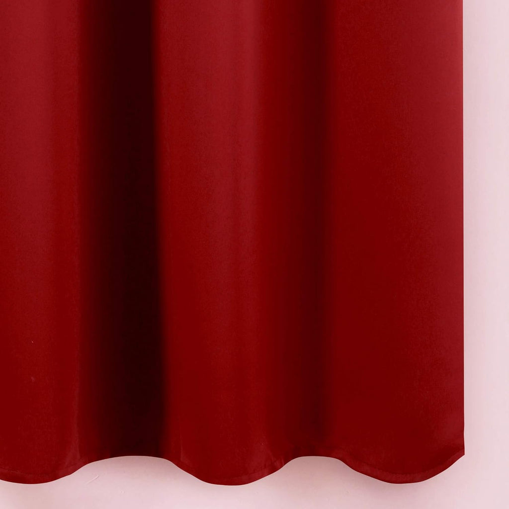 Lemomo Blackout Curtains 66 x 95 inch/Red Curtains Set of 2 Panels/Thermal Insulated Room Darkening Bedroom Curtains 95 inch Red