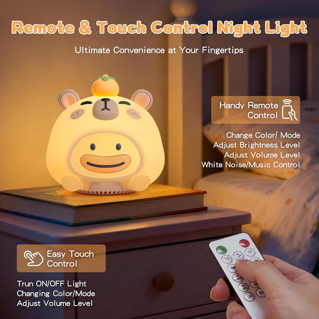 Baby Sound Machine, 20 Soothing Sounds White Nosie for Sleeping, Rechargeable Night Light with Speaker, 3 Brightness Levels Remote and…