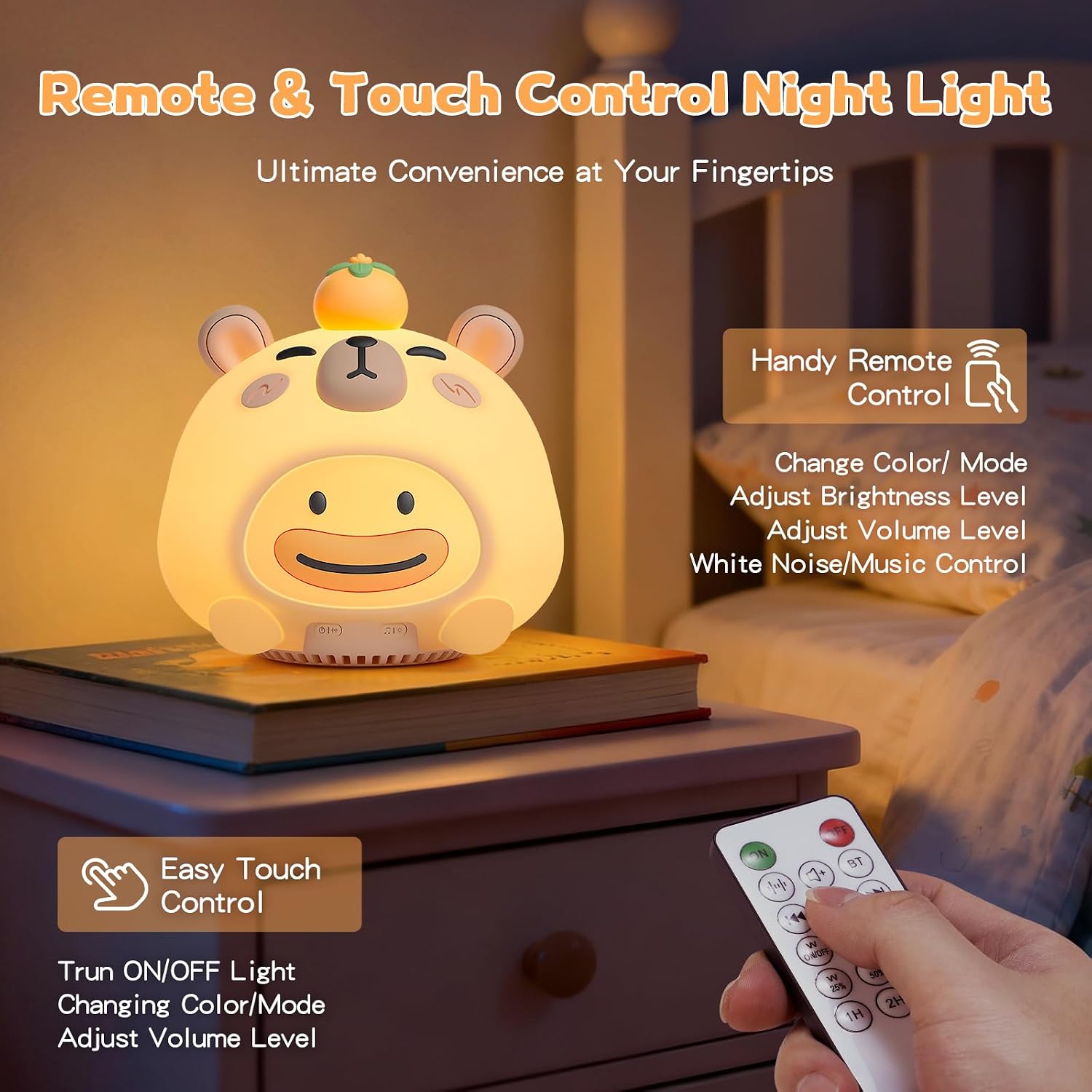 Baby Sound Machine, 20 Soothing Sounds White Nosie for Sleeping, Rechargeable Night Light with Speaker, 3 Brightness Levels Remote and…