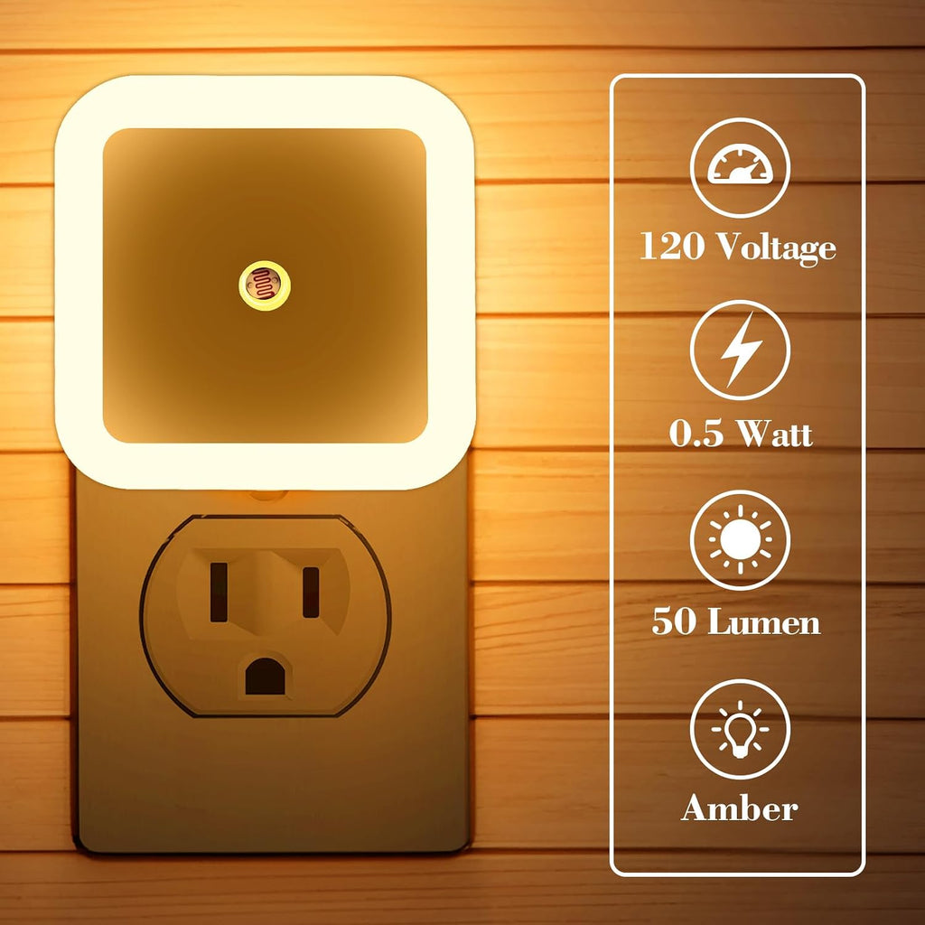 KINUR 6 Pack Night Light, LED Night Lights Plug into Wall with Dusk to Dawn sensors, Plug in Night Lights for Kids Room, Bedroom…