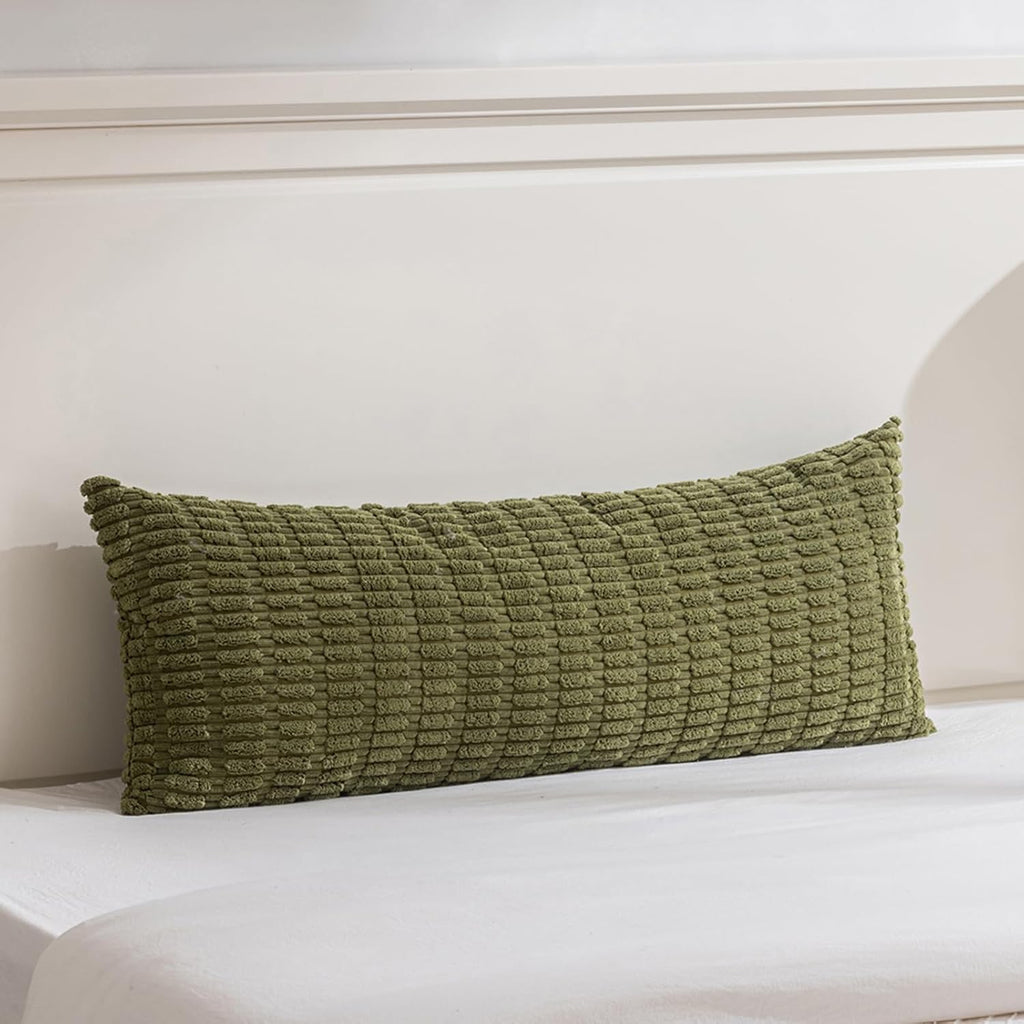Fancy Homi Decorative Throw Pillow Covers for Bed Couch Bedroom Bench, Soft Corduroy Solid Pillow Case, Rustic Farmhouse Boho Room…