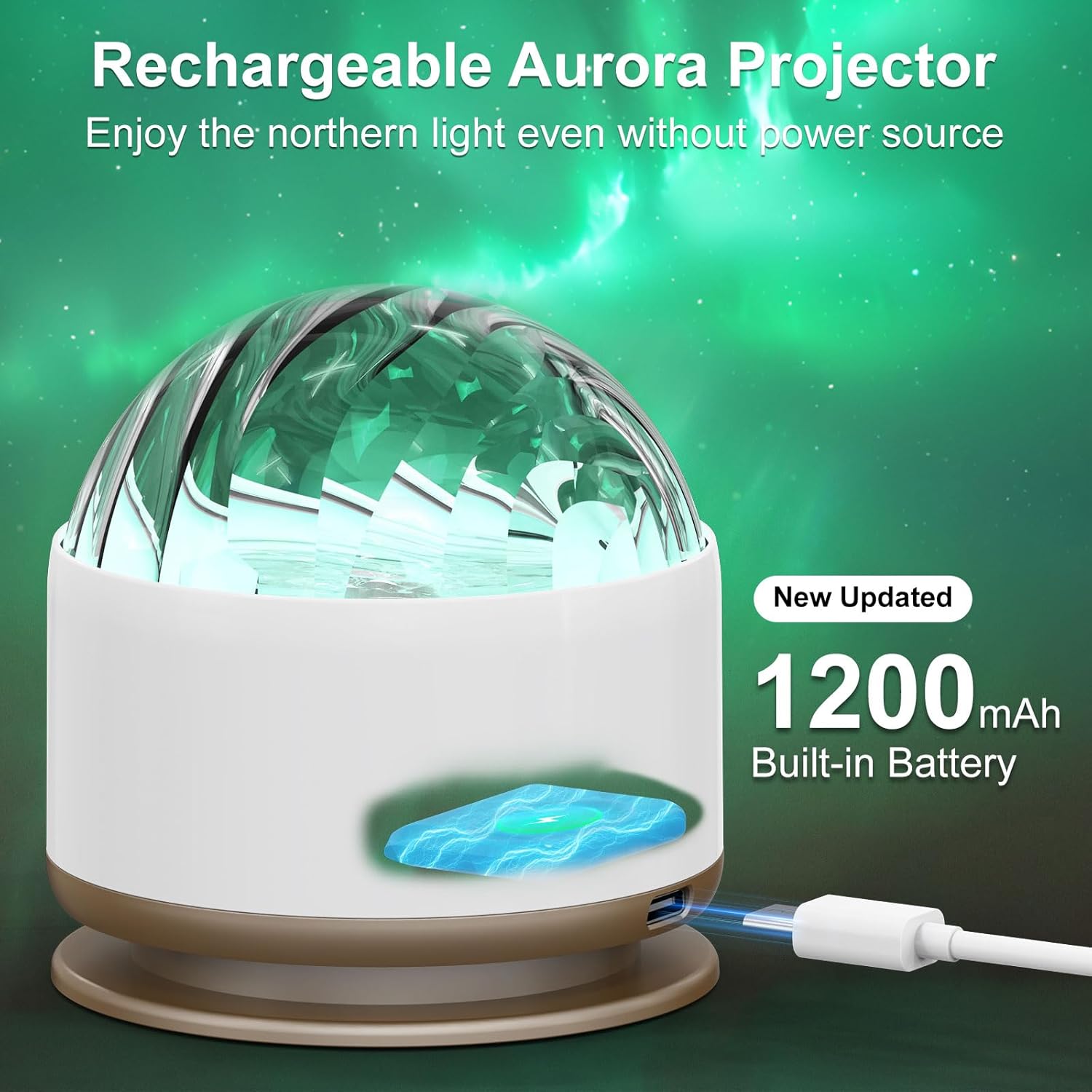 HUMIIEYE Northern Light Projector, Battery Operated Aurora Night Light with Timer Function, 13 Colors Galaxy Lamp Ripple Ceiling…