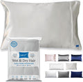 DryZzz Waterproof Pillow Protector Cooling Pillow Case 29"x19" 1pc Ivory Standard Size, Absorbent Towel Pillowcase Dual-Sided Satin & Micro…