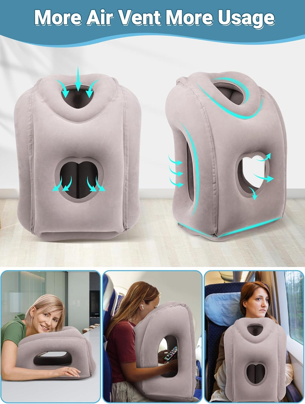 Maliton Inflatable Travel Pillow for Airplane Comfortable Sleeping to Relieve Neck and Shoulder Pain, Support Head Inflatable Pillow for…