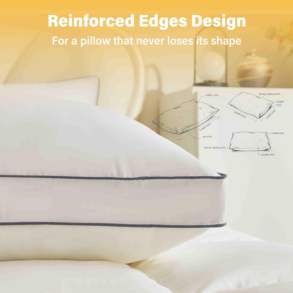 InspireCrafter Goose Down Pillows for Neck Pain - Perfect Balance of Softness and Support, Relief for Side and Back Sleepers, Hotel Down Pil…