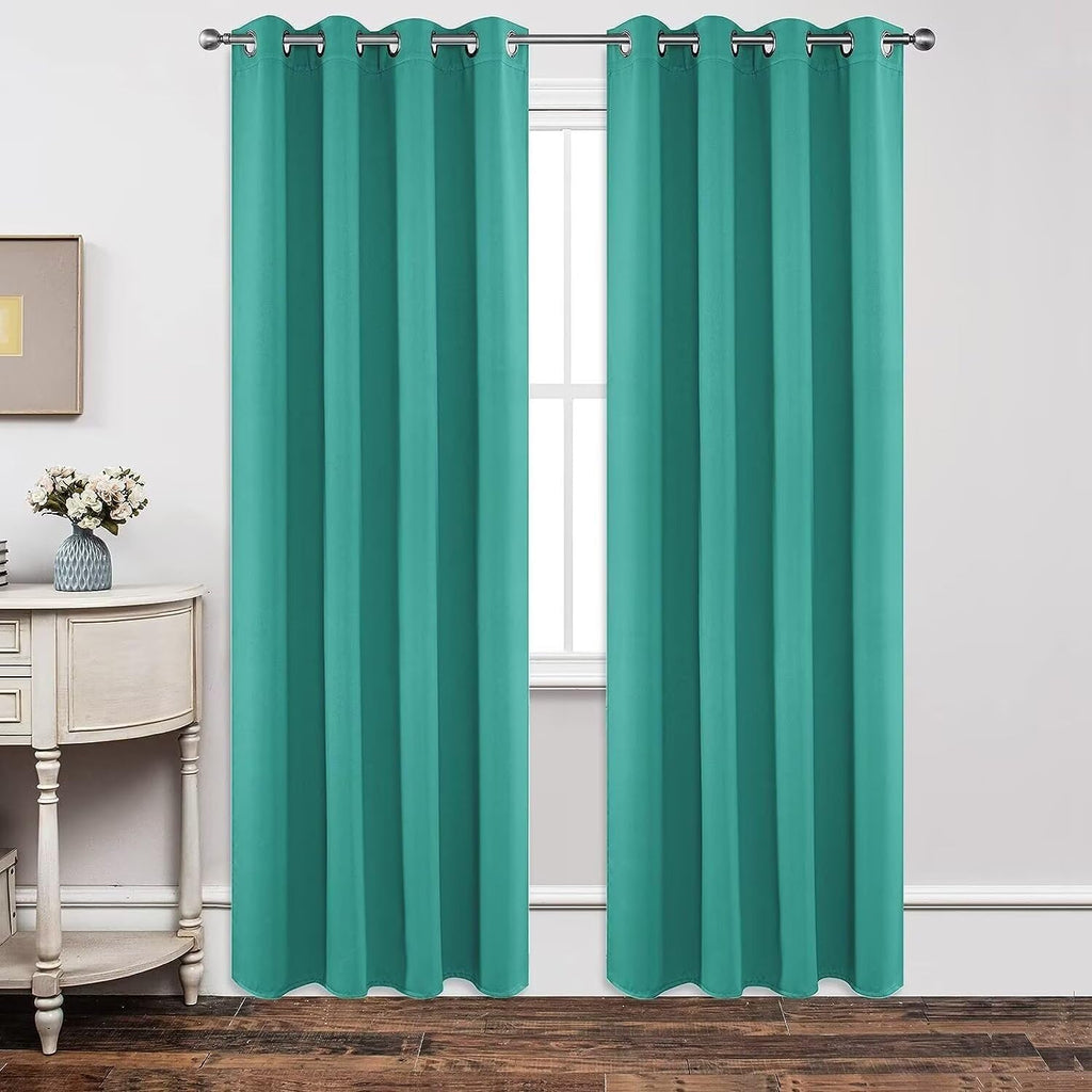 Joydeco Blackout Curtains 63 Inch Length 2 Panels Set, Thermal Insulated Long Curtains& Drapes 2 Burg, Room Darkening Grommet Drapes for Li…