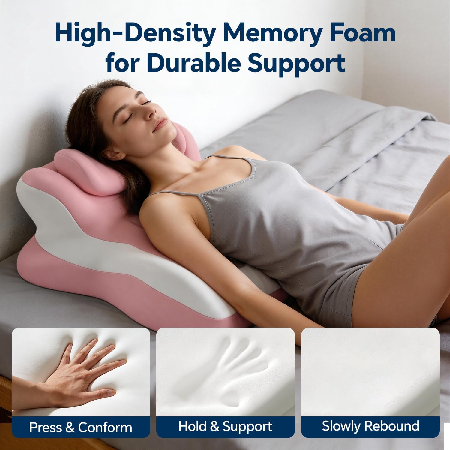 Generic Ergonomic Reading Pillow, Memory Foam Wedge Pillow, Adjustable Pillows, Multi-Positional Support Cushion for Stomach Sleeper…