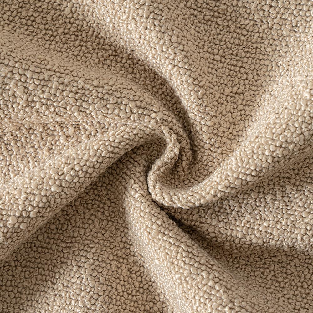 Miulee 18x18 Inch Decorative Pillow Covers for Couch Bed Set of 2 Textured Boucle Neutral Throw Pillow Covers Taupe Khaki Camel Accent Soli…