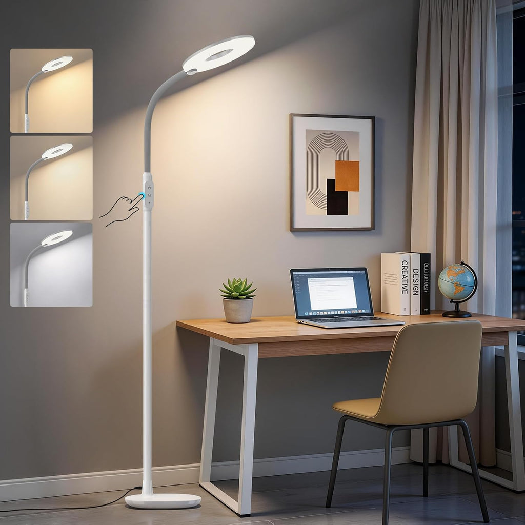 GyroVu 70" Bright LED Floor Lamp for Living Room, Dimmable Standing Tall Lamps with Color Temperature Adjustable, Touch Control Gooseneck…