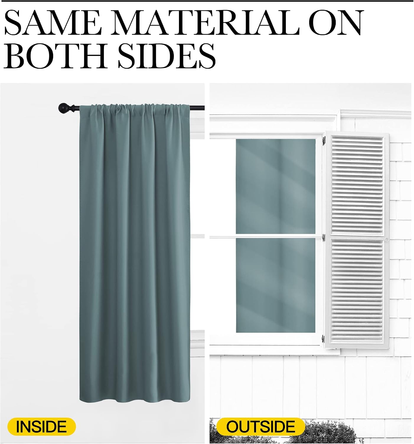NICETOWN Greyish Blue Blackout Curtains Panels for Window, Thermal Insulated Rod Pocket Blackout Drapes/Draperies for Living Room (2…