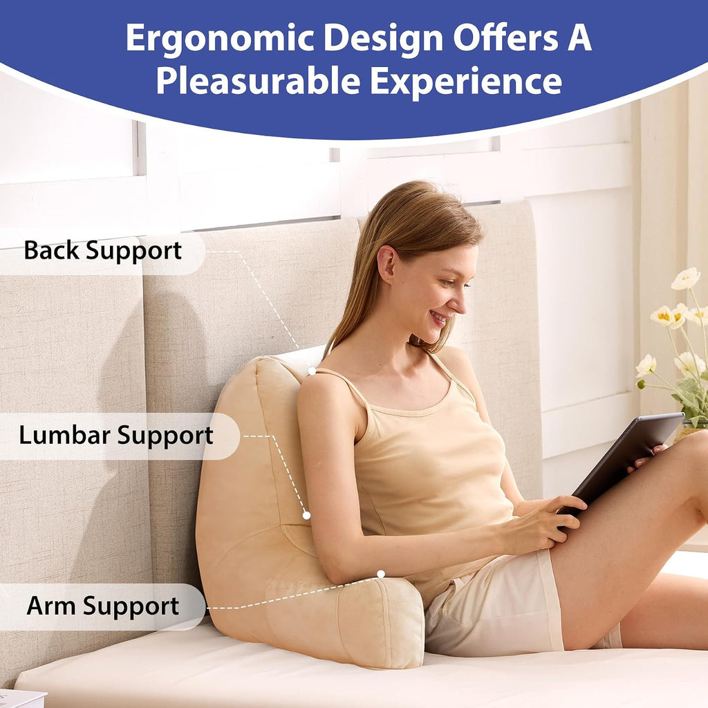 IASEAHK Reading Pillows for Sitting in Bed Adult, Back Pillow for Bed Sitting Up, Backrest Pillows with Shredded Foam for Adult&Teens…