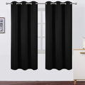 Lemomo Black Thermal Blackout Curtains/42 x 72 Inch/Set of 2 Panels Room Darkening Curtains for Bedroom 72 Inch Black