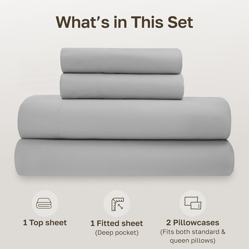 CaliforniaDesignDen California Design Den Full Size Sheets Set - Soft 100% Organic Cotton Sheets with Deep Pockets, Crisp Percale, Breathab…