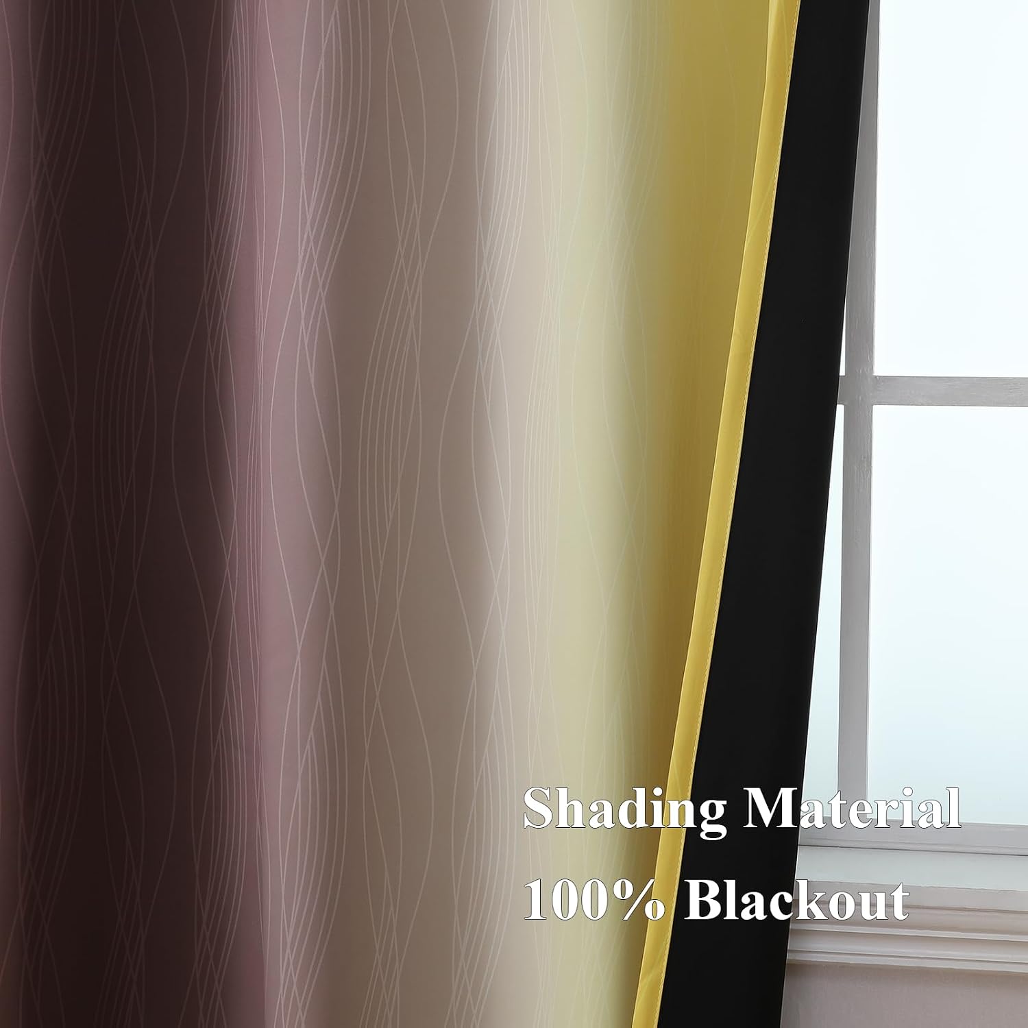Estelartextiler Estelar Textiler Brown and Yellow Gradient Blackout Curtains for Bedroom, Thermal Insulated Ombre Blackout Drapes, Full Lig…