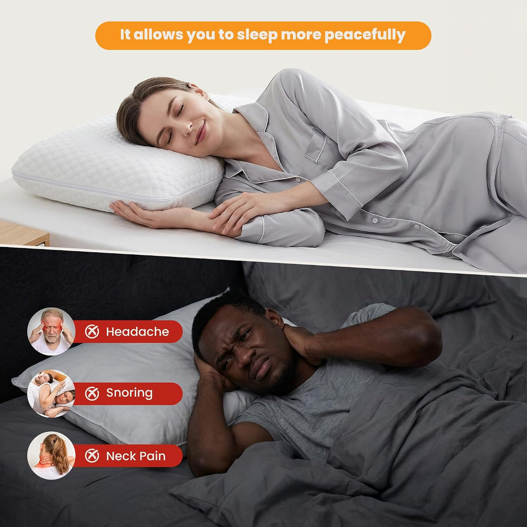 Newbulig Cooling Gel Memory Foam Pillow for Neck - Breathable Mesh with Washable Cover Standard Size Bed Pillows for Side & Back Sleepers,…
