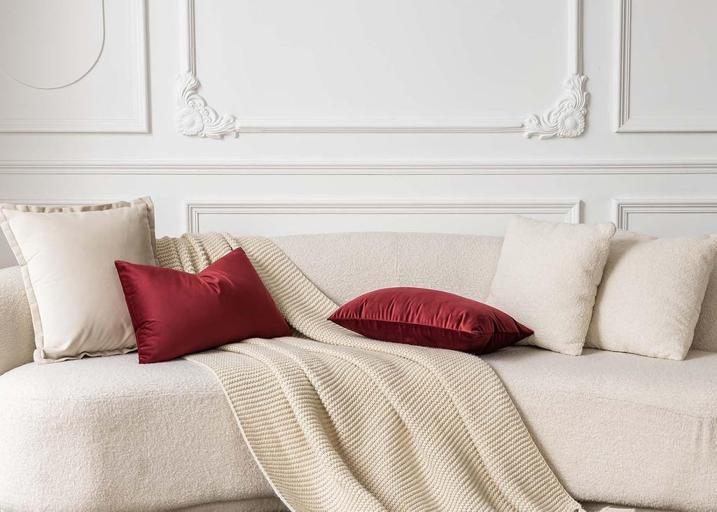 JUSPURBET Decorative Pillow Covers Set of 2 Velvet Throw Pillow Covers for Couch Sofa Bed Soft Lumbar Cushion Covers with Hidden Zipper…