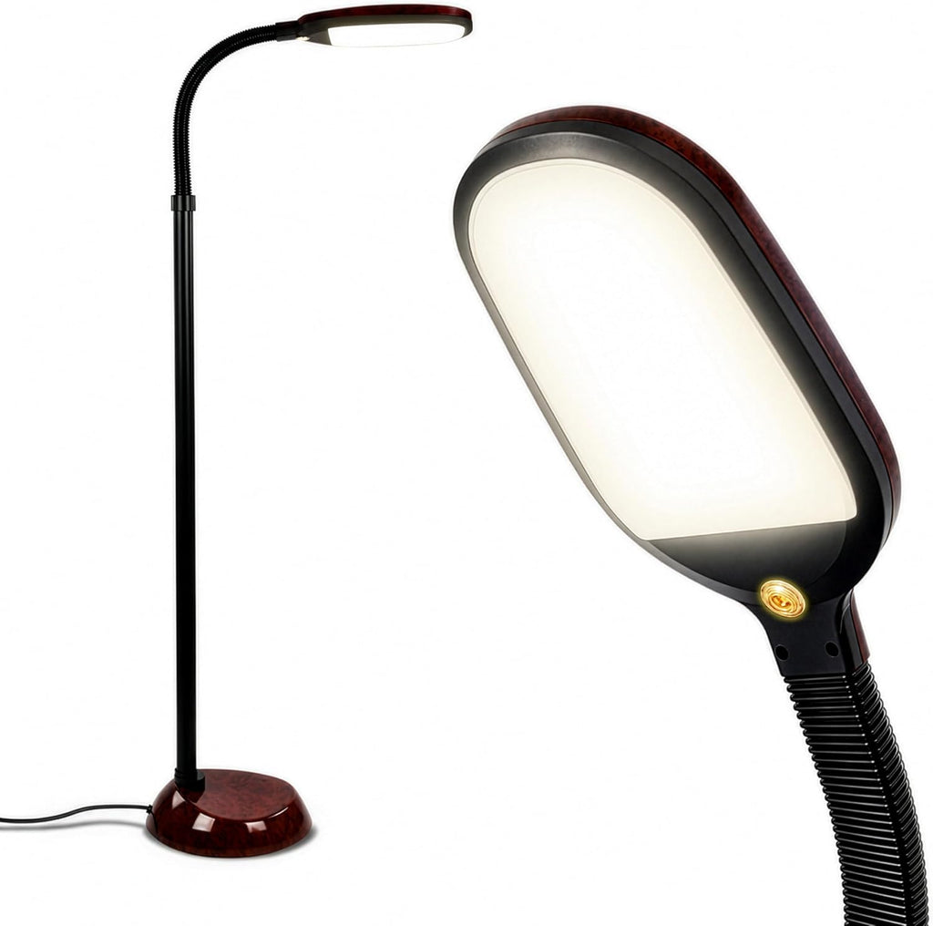 Brightech Litespan - Bright LED Floor Reading Lamp for Over Chair Crafts and Reading, Estheticians' Light for Lash Extensions, Adjustable S…
