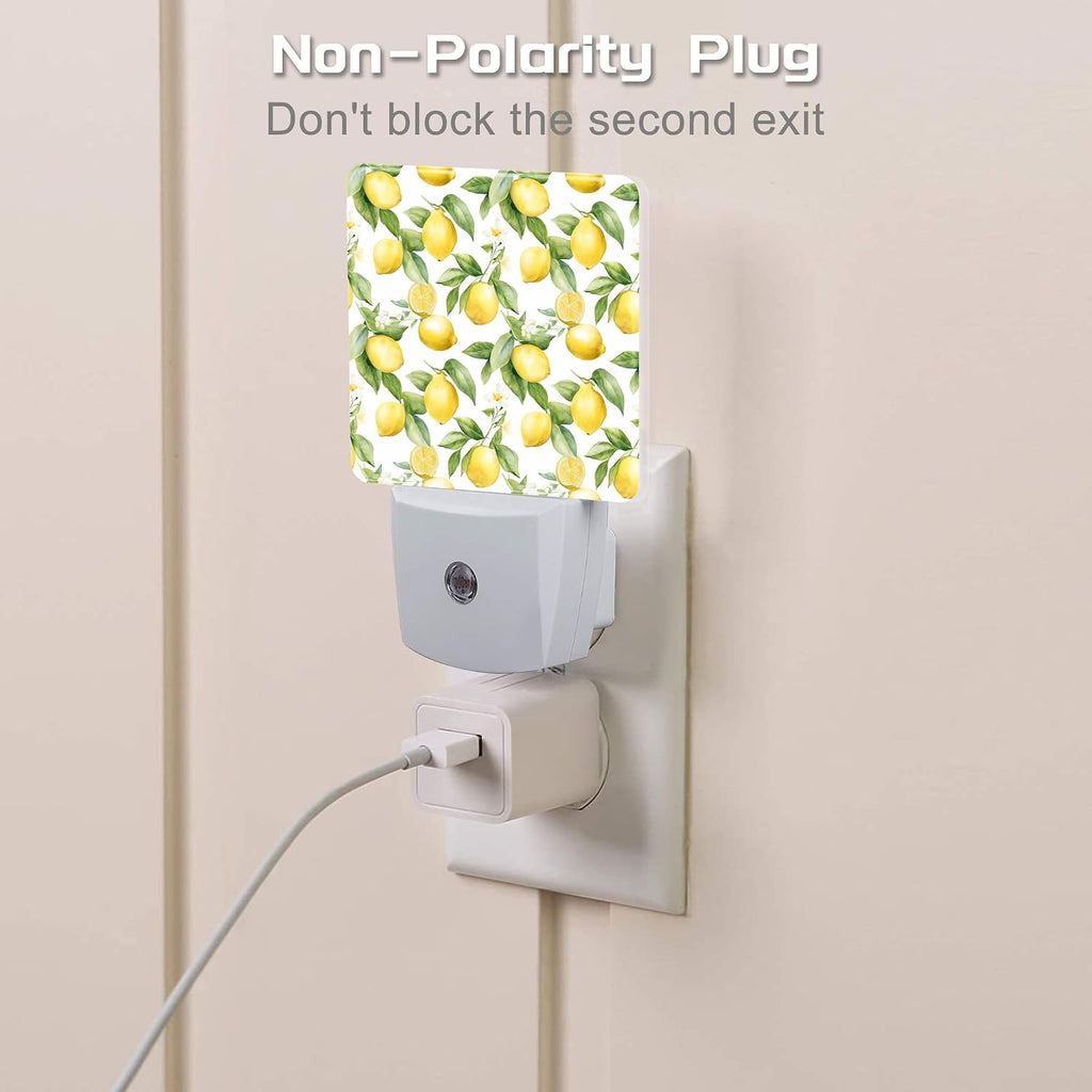 Lemon with Flowers Night Light, Fresh Lemon Fruits Floral Dusk to Dawn Night Light Plug in,0.5w Energy Saving Sleep Friendly Nightlights…
