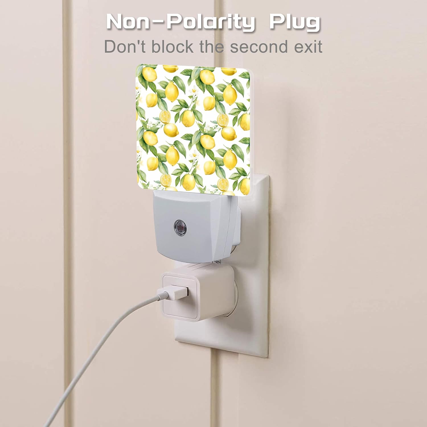 Lemon with Flowers Night Light, Fresh Lemon Fruits Floral Dusk to Dawn Night Light Plug in,0.5w Energy Saving Sleep Friendly Nightlights…