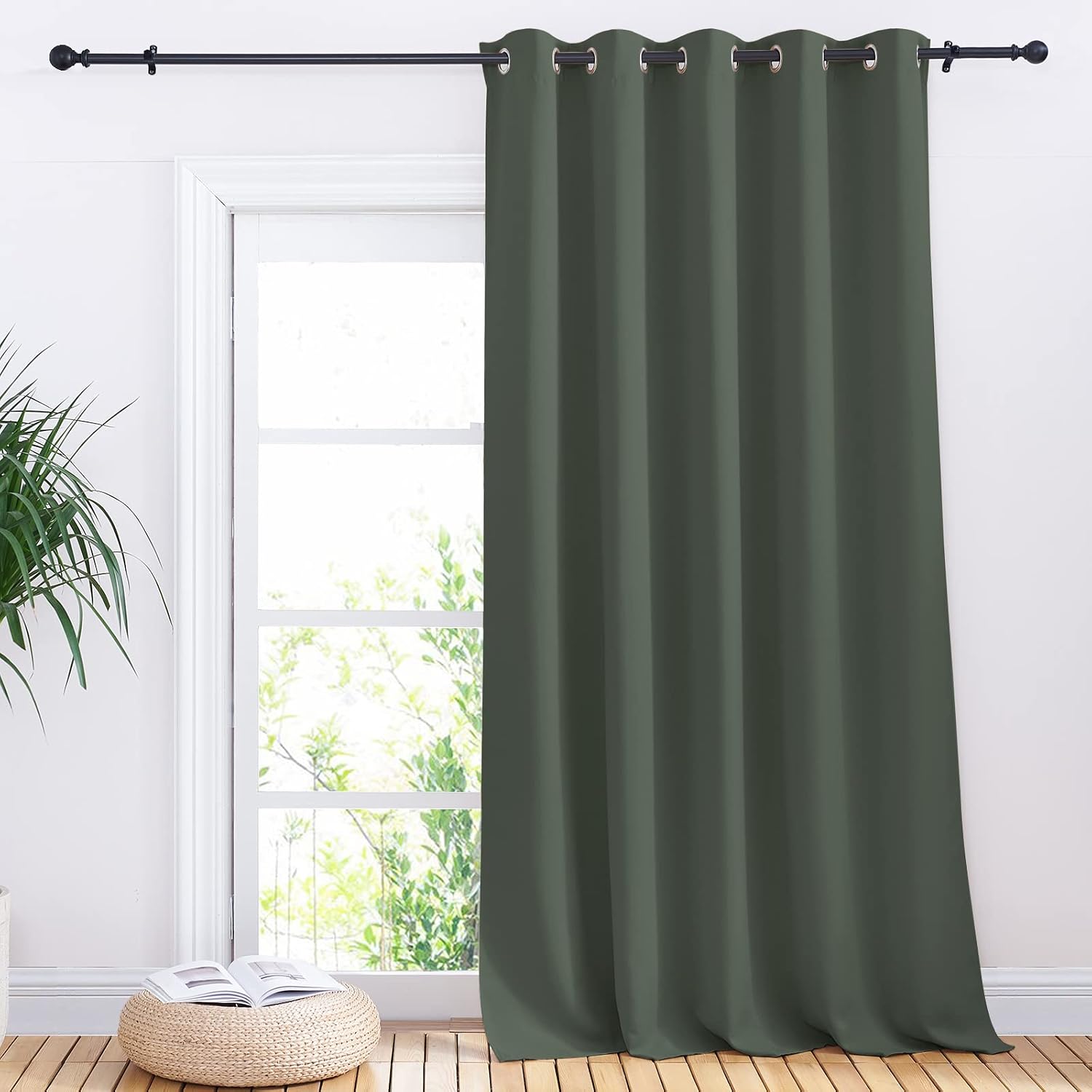 NICETOWN Window Blackout Curtain Panel for Living Room, Dark Mallard, 1 Panel, 70 x 95 inch, Thermal Insulated Blackout Drape/Drapery for…