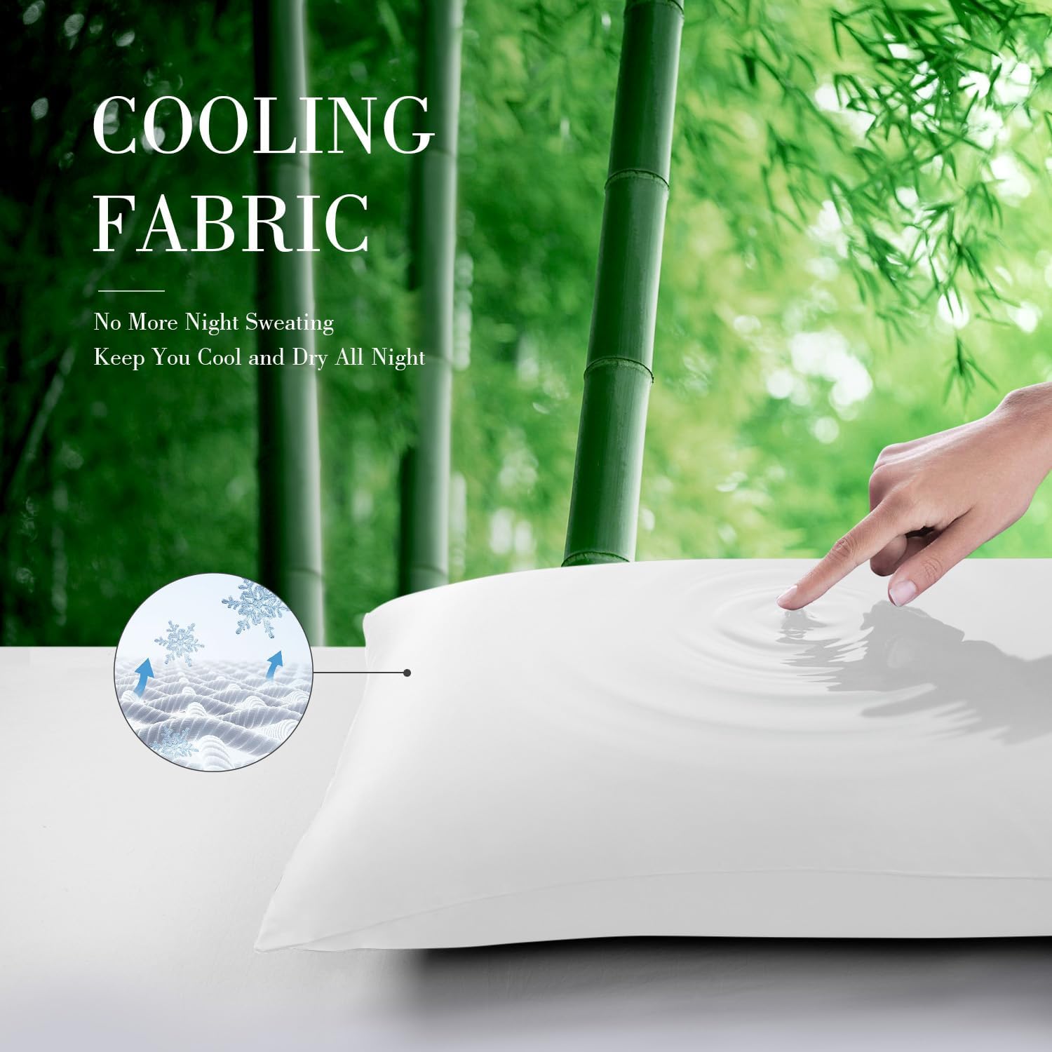 WishSmile Body Cooling Pillowcase Long Pillow Case Breathable Cool Silky Soft Rayon Derived from Bamboo Fabric, Hair and Skin Friendly, Whi…