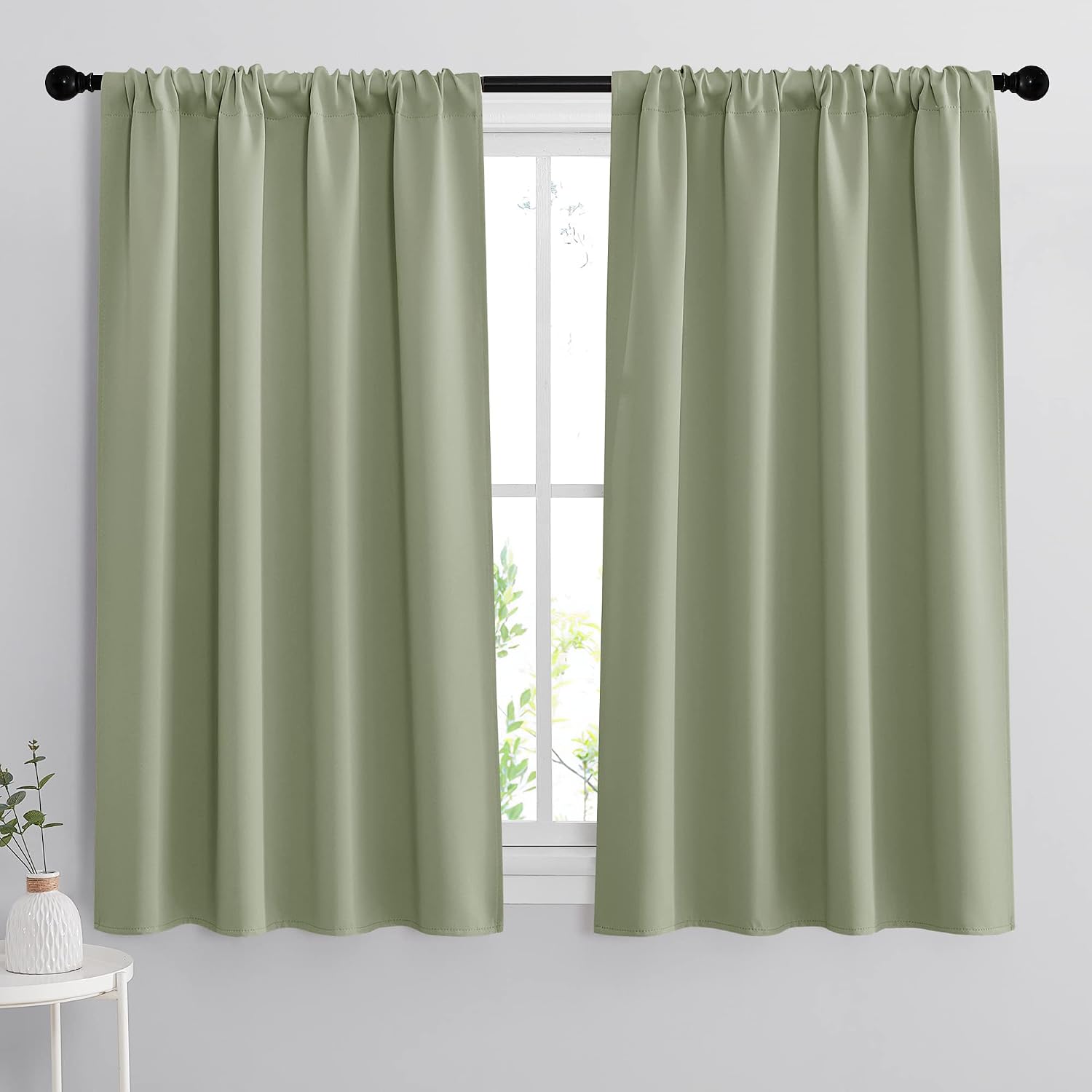 Rybhome RYB HOME Room Darkening Kitchen Curtains 45 inch Length, Durable Privacy Window Drapes Thermal Insulated Panels Farmhouse Decor for…
