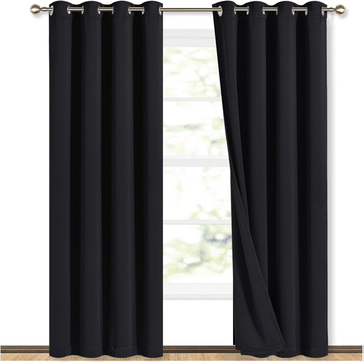 Nicetown High-End Thermal Curtains, Full Blackout Curtains 84 inches Long for Dining Room, Soundproof Window Treatment Drapes for Hall Room…