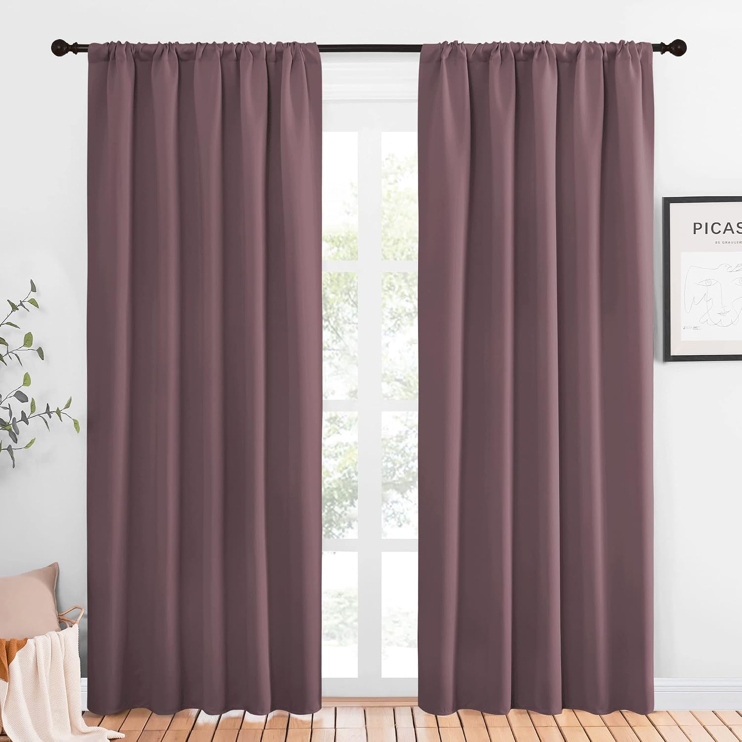NICETOWN Room Darkening Curtains for Bedroom - Home Decoration Privacy Protection Thermal Insulated Solid Drapes/Draperies for Sliding…