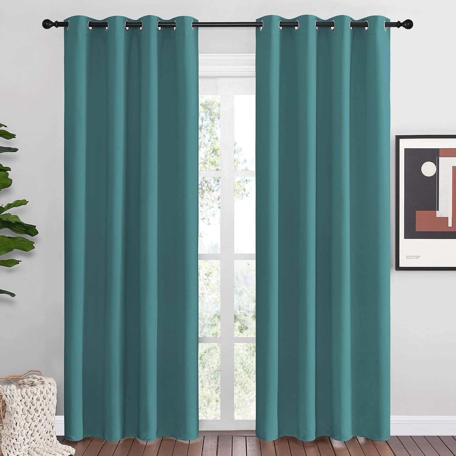 Nicetown Insulated Curtains Blackout Draperies - Triple Weave Microfiber Home Thermal Insulated Solid Ring Top Blackout Curtains/Panels for…