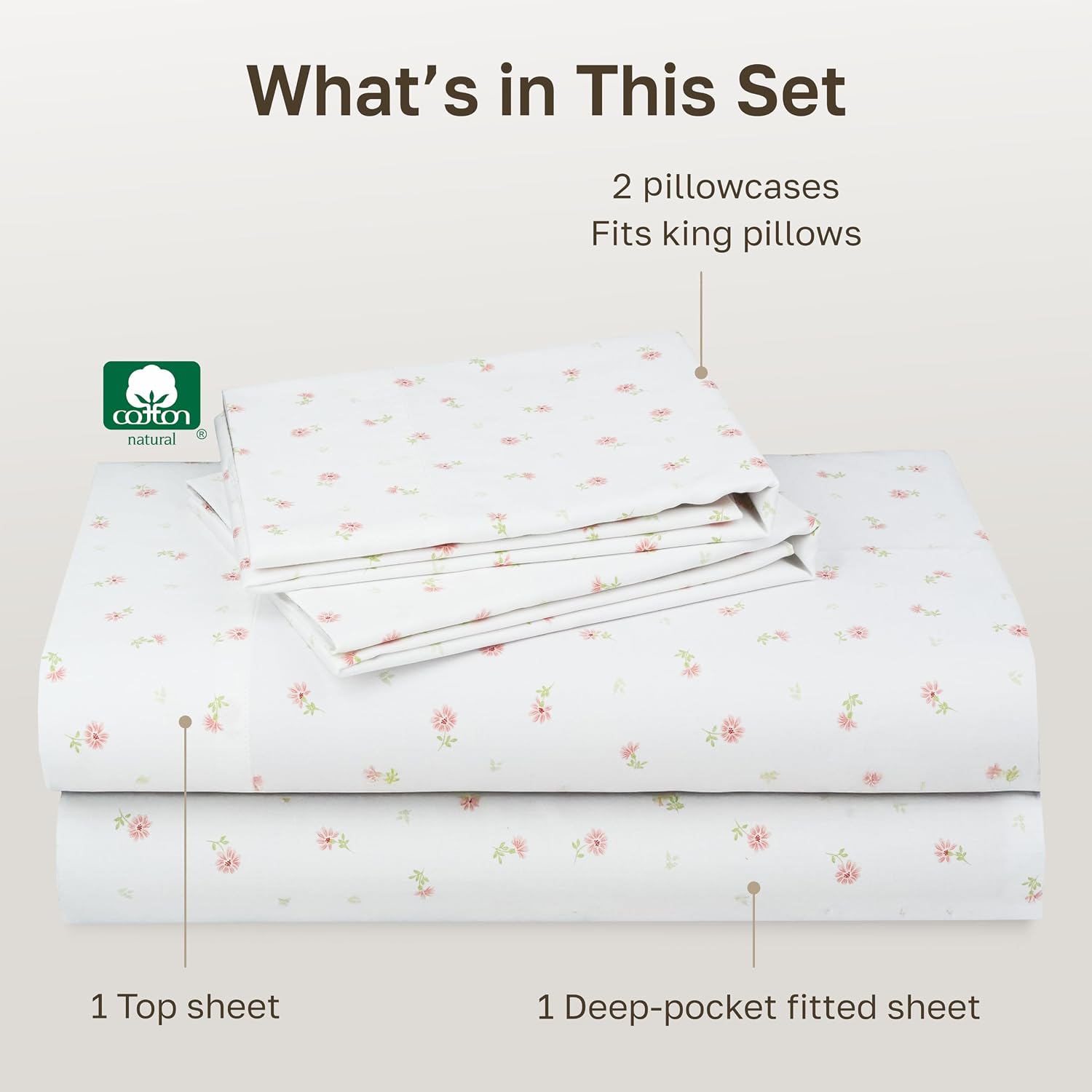 CaliforniaDesignDen California Design Den Soft 100% Cotton King Size Bed Sheets Set, 400 Thread Count Good Housekeeping Award Winner, Smoot…