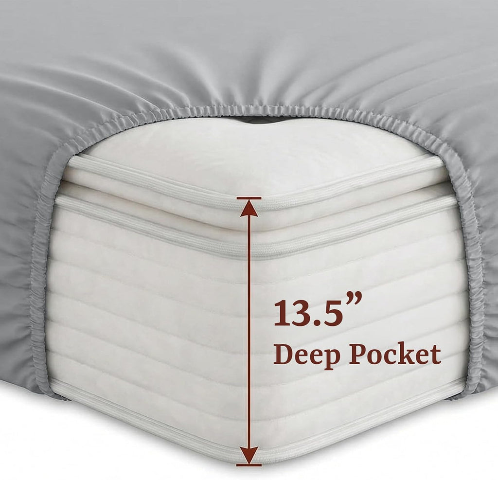Perupima Peru Pima 415 Thread Count Percale King Sheet Set - 100% Peruvian Pima Cotton, 4 Piece (Flat, Fitted, 2 Pillowcases) - Cooling, Cr…