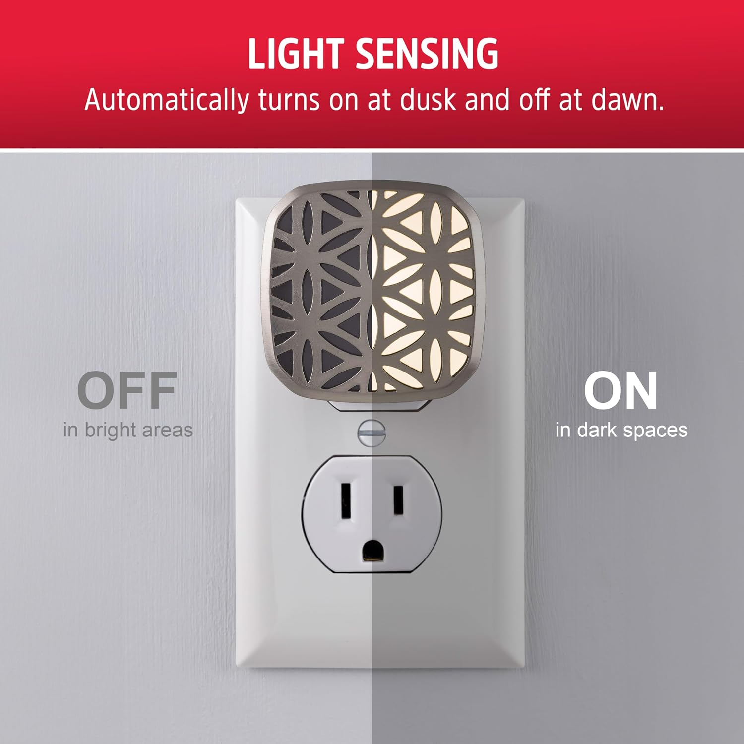 Energizer LED Floral Decorative Night Lights Plug into Wall Home Decor Apartment Essentials Ambient Lighting Nightlight Brushed Nickel…