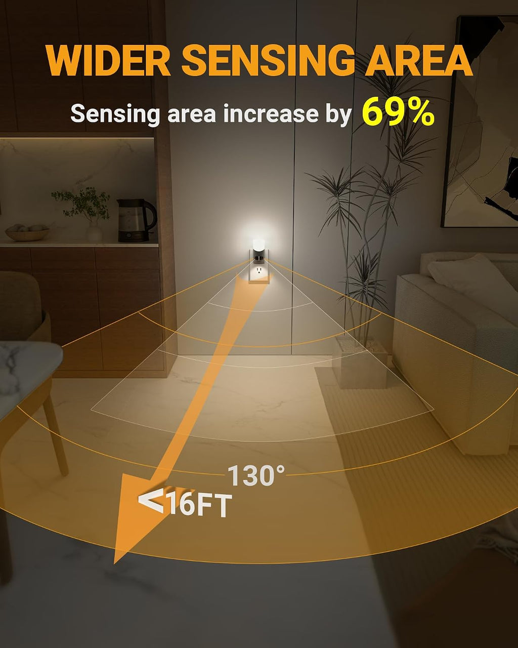 Lyridz Motion Sensor Night Light, LED Night Lights Plug into Wall, 1-150LM Dimmable Night Light Indoor for Hallway, Stairs, Bedroom…