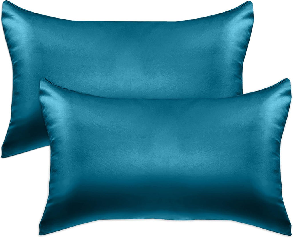 Elegantcomfort Elegant Comfort 2-Pack Cooling Viscose Satin Pillowcase Set with Hidden Zipper Closure, Silky Smooth for Hair and fabric…