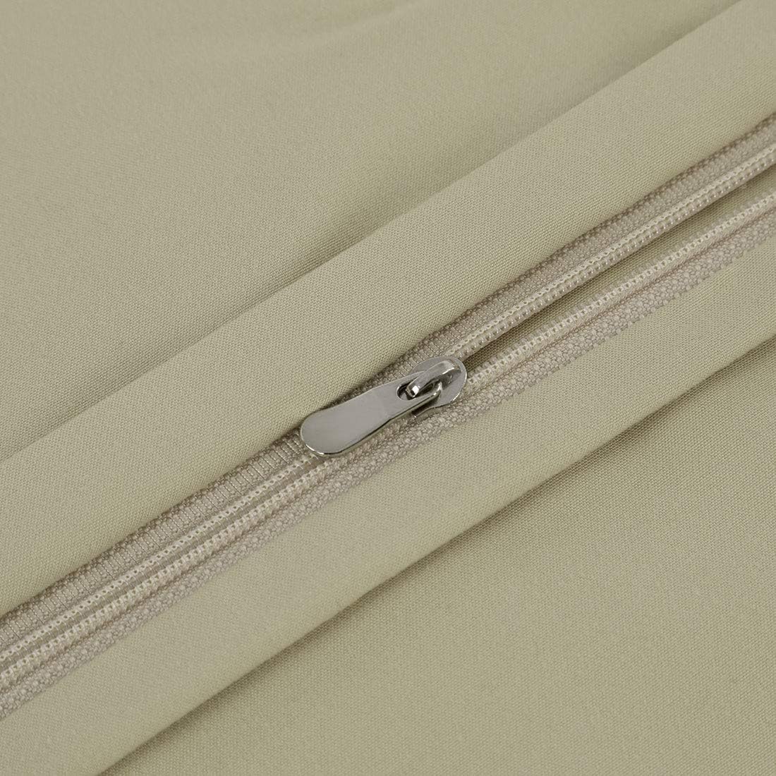 PiccoCasa Body Pillow Case with Zipper Closure, 110 GSM Brushed Microfiber Cover for 20"x48" Body Pillows - Khaki cotton