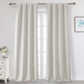 WelvetBLK Natural Curtains for Bedroom Living Room 96 Inches Long 2 Panels Set, Soft Solid Light Filtering Thermal Insulated Window Treatme…