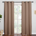 NICETOWN Window Treatment Thermal Insulated Solid Grommet Blackout Curtains/Drapes for Bedroom (1 Pair, 42 by 84 Inch, Cappuccino)
