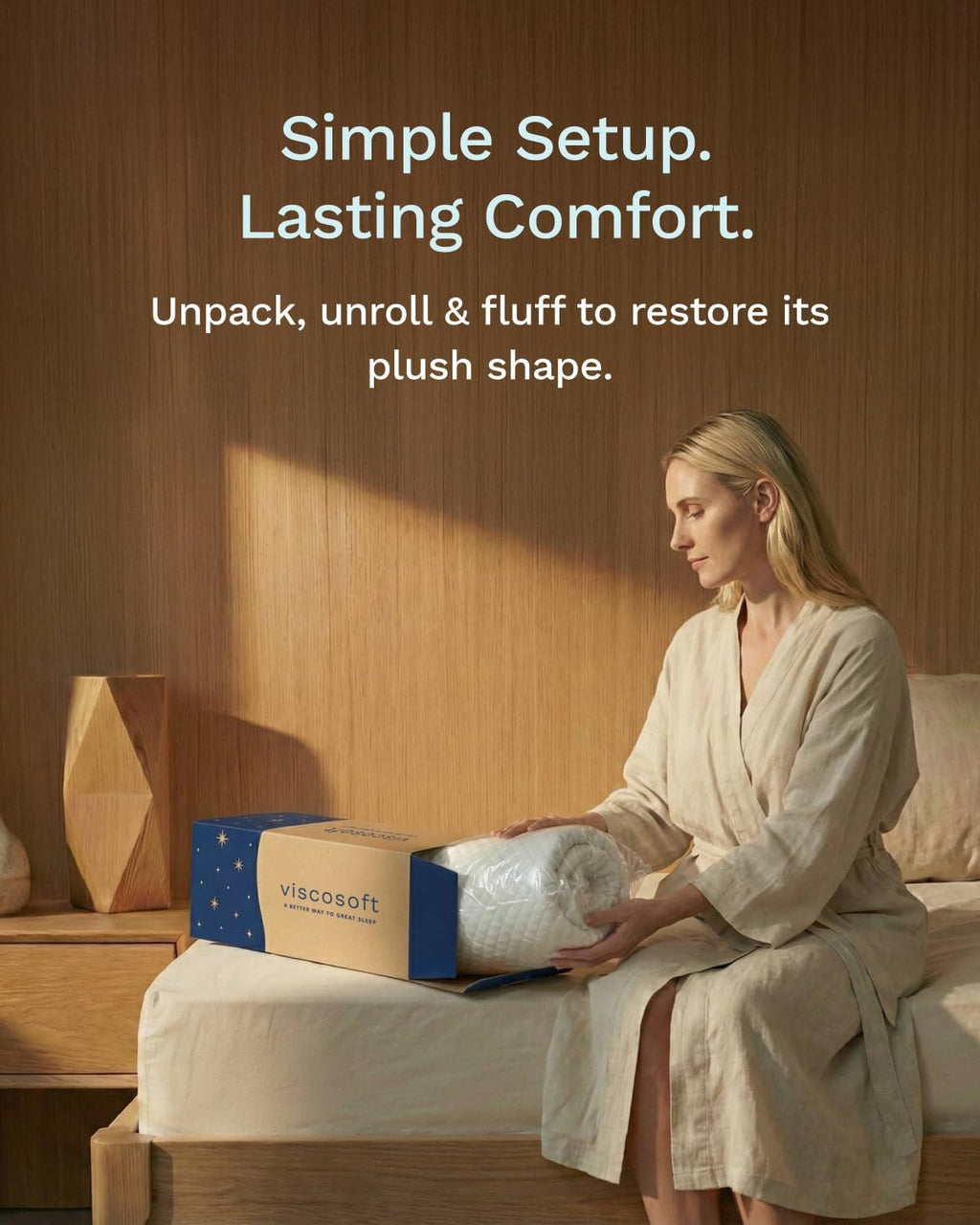 ViscoSoft Standard-Size Memory Foam Pillow - 2-Pack - with Washable Cover and Cooling Fabric White