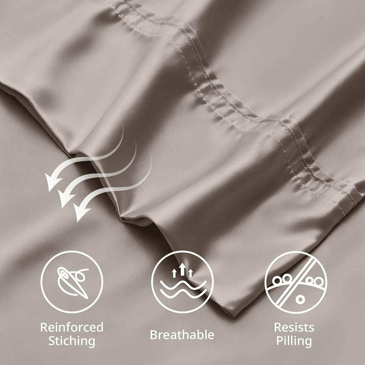 Krimano Queen Pillow Cases, Derived from Bamboo Viscose, Cooling Pillowcases, Breathable & Wicking Pillow Covers for Hot Sleepers, Envelope…
