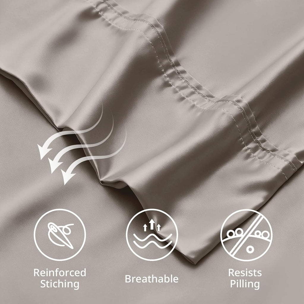 Krimano Standard Pillow Cases, Derived from Bamboo Viscose, Cooling Pillowcases, Breathable & Wicking Pillow Covers for Hot Sleepers, Envel…