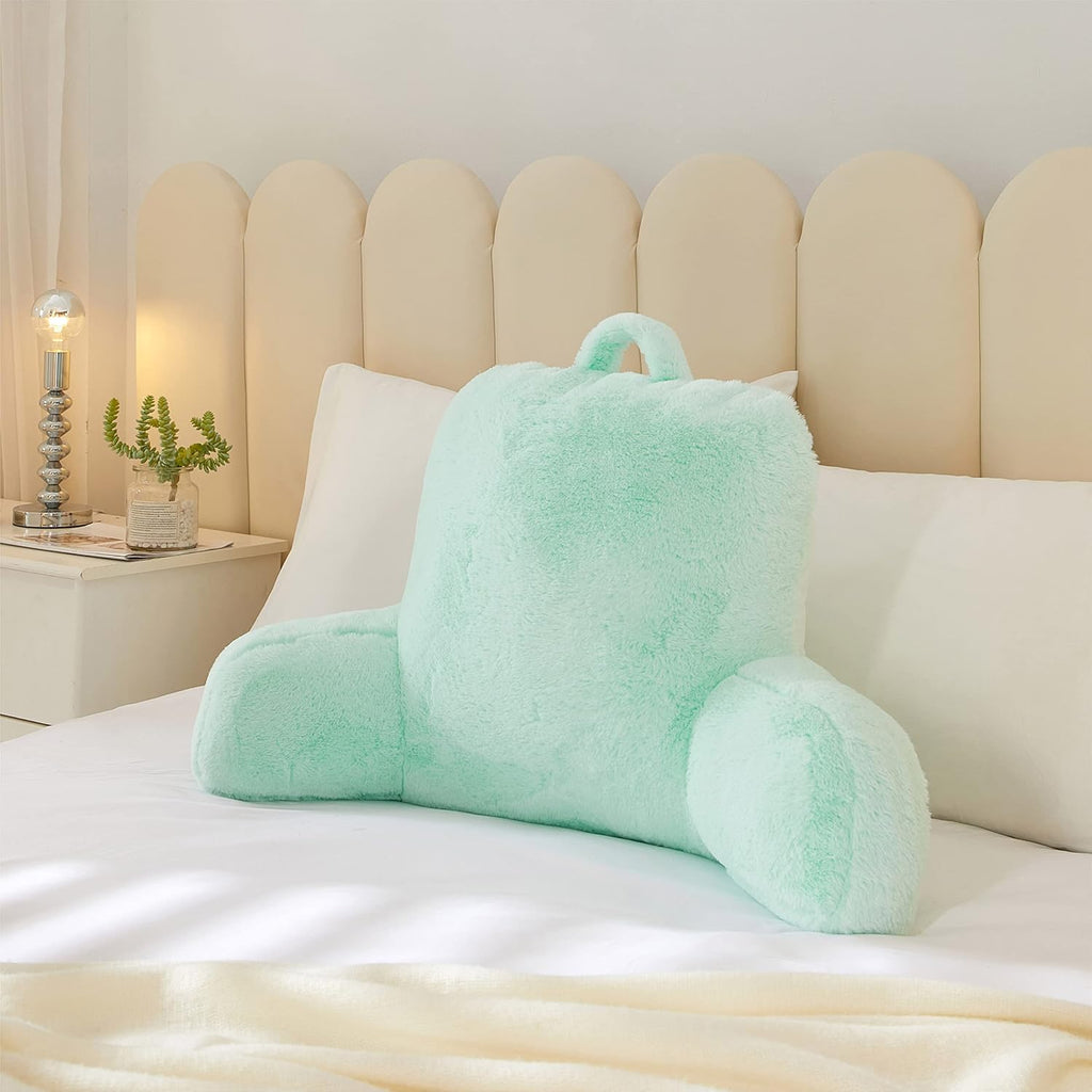 Urban Lifestyle Rabbit Faux Fur Backrest Pillow, Mint