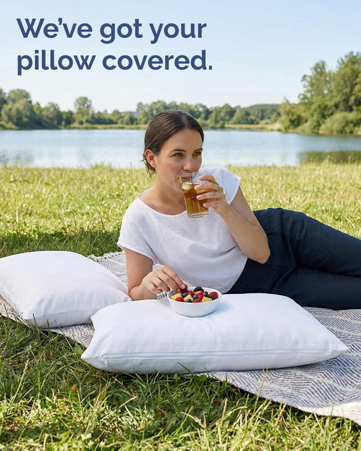 Set of 2 Pillow Protectors with Zipper - King Size - Bed Bug and Dust Mite Proof Pillow Covers - Noiseless, Moisture Wicking & Waterproof…