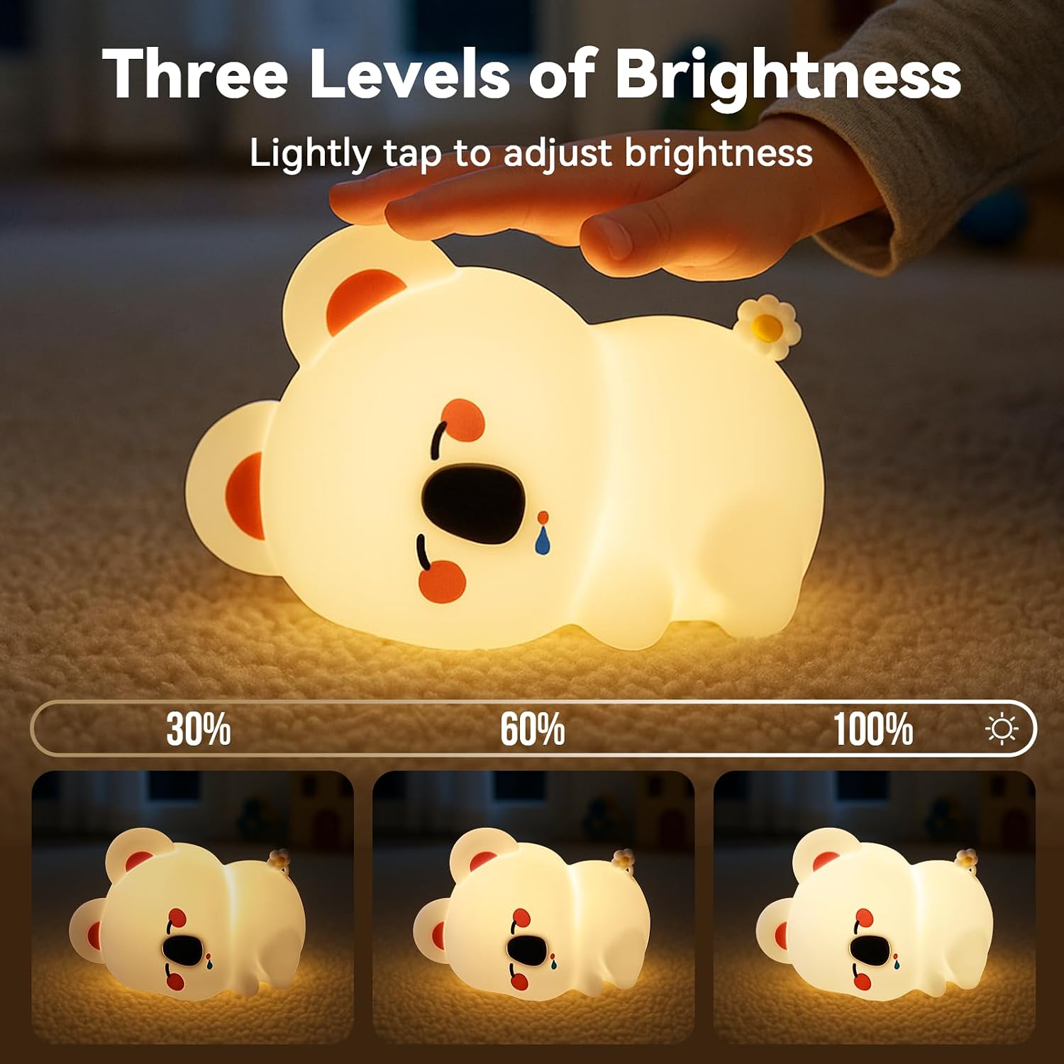 Koala Night Light for Nursery - Soft Squishy Dimmable Baby Night Lamp, Rechargeable Touch Control with Timer, Soft Silicone Breastfeeding…